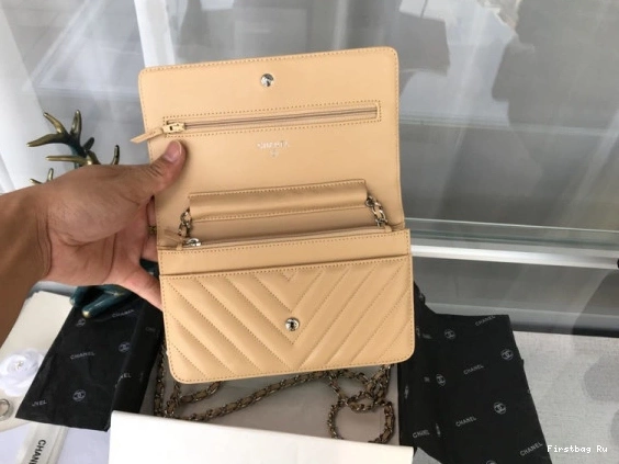Firstbag Ru Silver Gold Bag CHANEL Hardware  Flap  With Lambskin 0716
